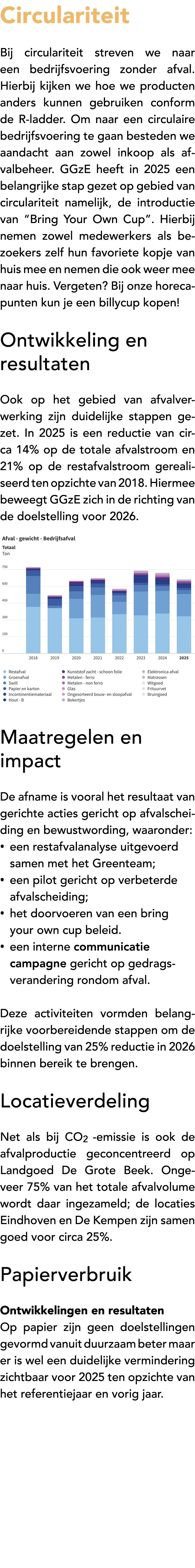Circulariteit Bij circulariteit streven we naar een bedrijfsvoering zonder afval. Hierbij kijken we hoe we producten ...